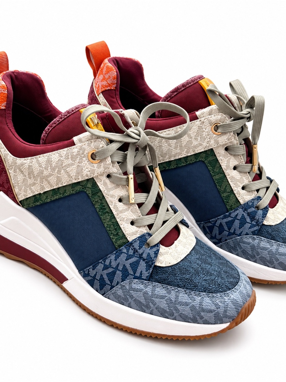 Michael Kors Georgie Trainer Multi Denim Sneakers Women’s Size 7 NIB